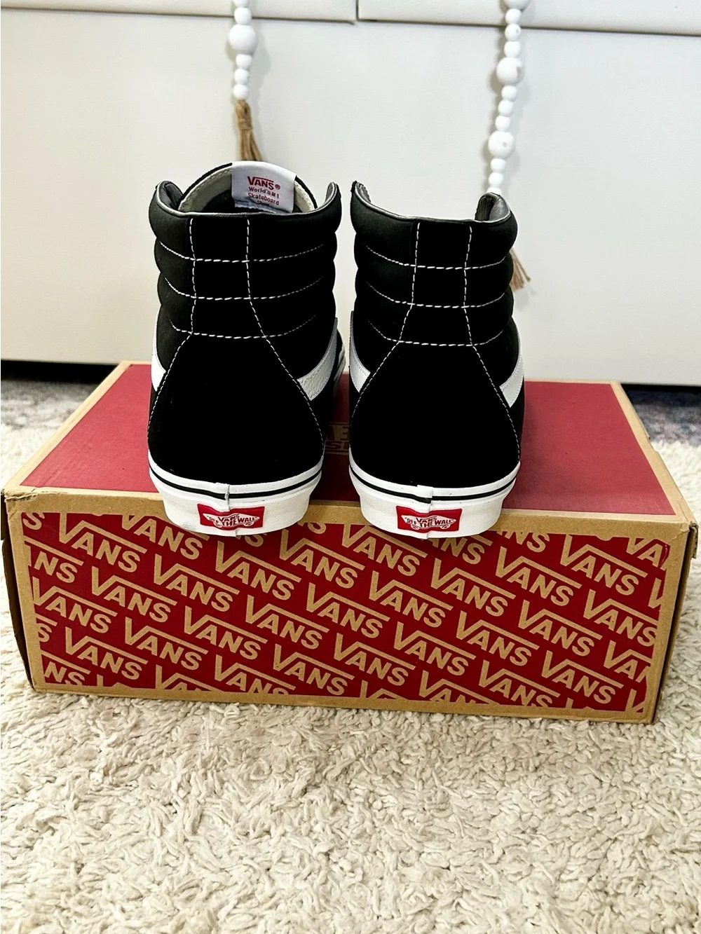 Brand New Men’s Vans Black and White High-Top Skate Sneakers Size 12